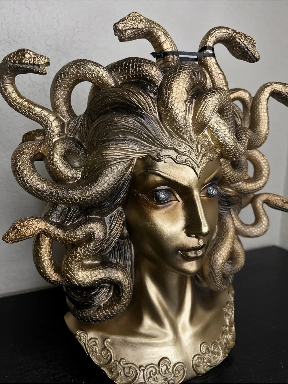 NEW Spooky Night Gold Light Up Medusa Bust Decor